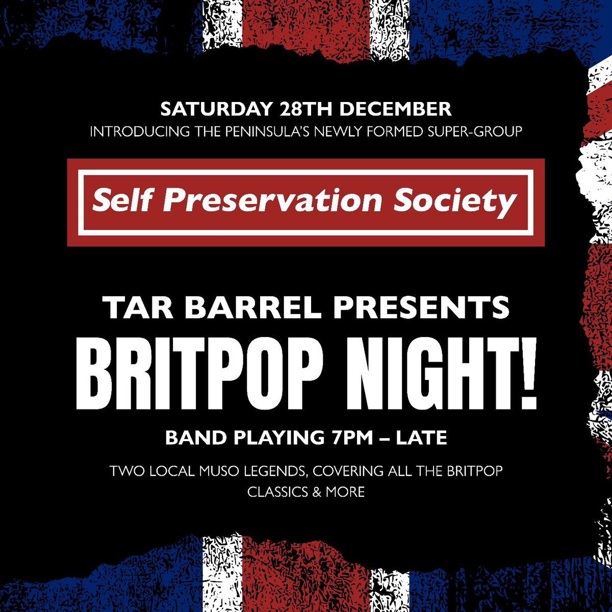 Tar Barrel presents Brit Pop Night!