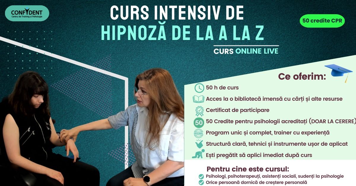 Hipnoz\u0103 de la A la Z- curs intensiv cu 50 credite CPR