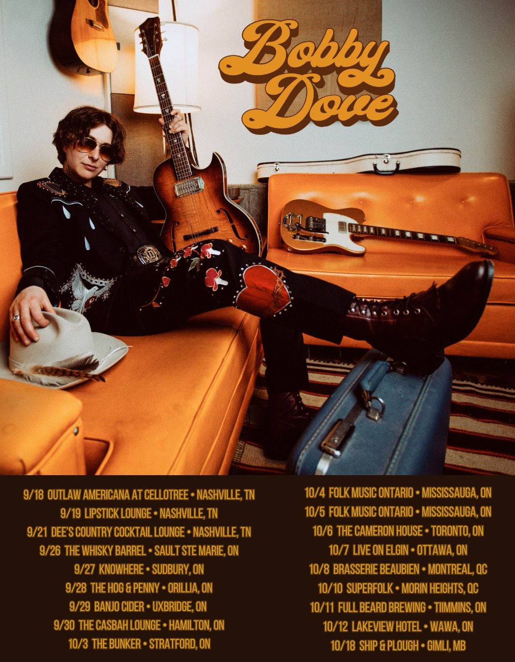 The genre and gender bending Singer-songwriter, BOBBY DOVE returns w\/Ally Corbett + Heart & Clark