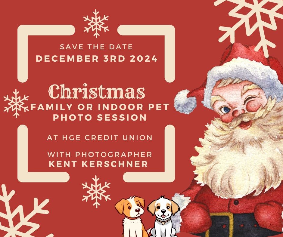 Save the Date: Christmas Family or Indoor Pet Photo Session