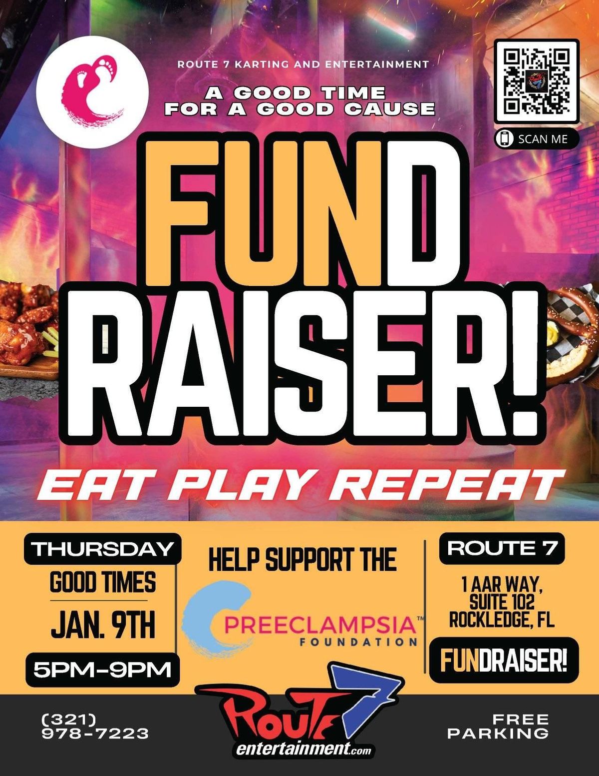 Route 7 January 9th Fundraiser for Preeclampsia Foundation