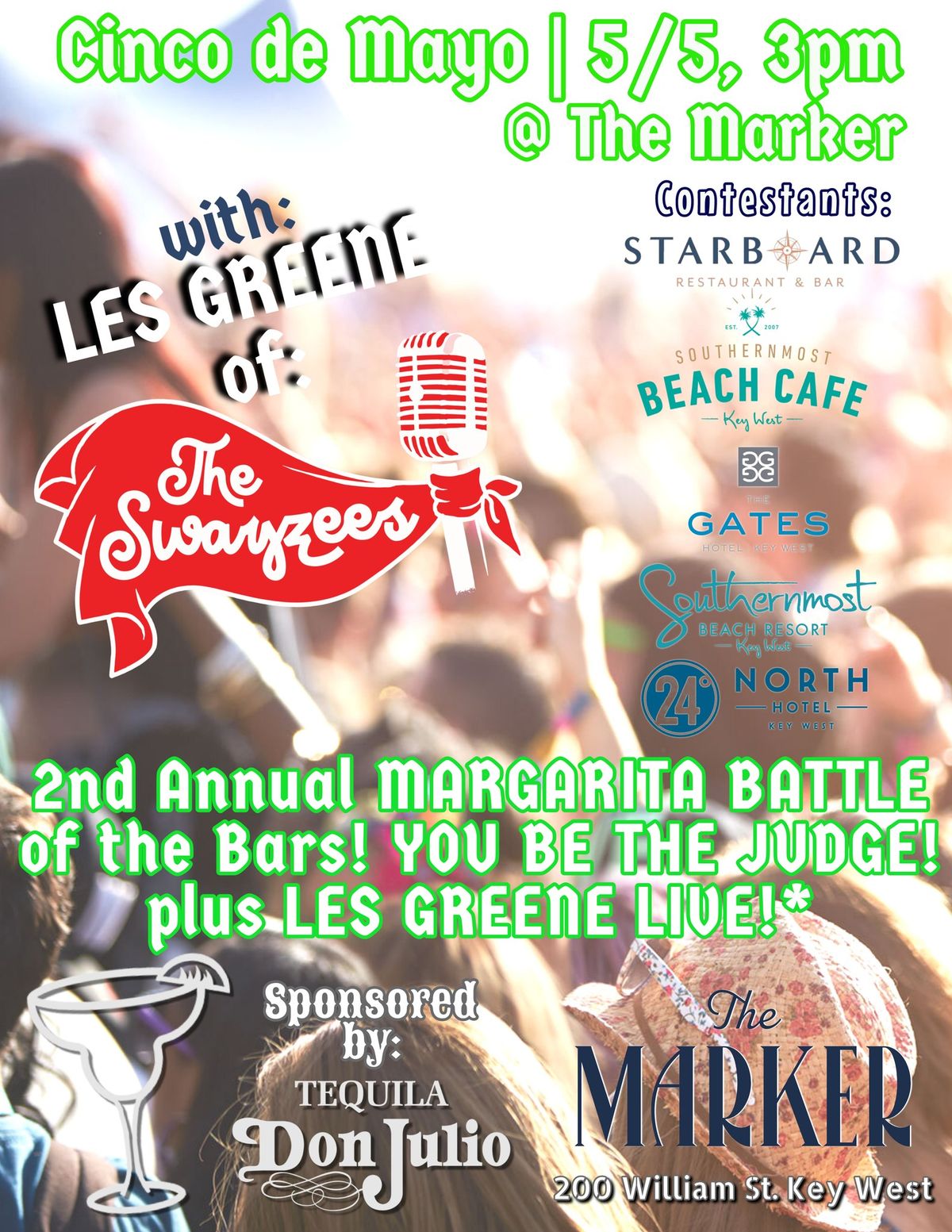 Cinco de Mayo 2nd Annual Margarita Battle of the Bars ~ Plus Les Greene Live!