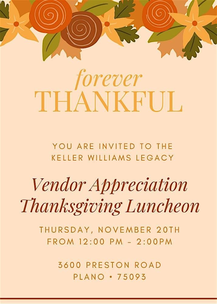 Vendor Appreciation Thanksgiving Luncheon