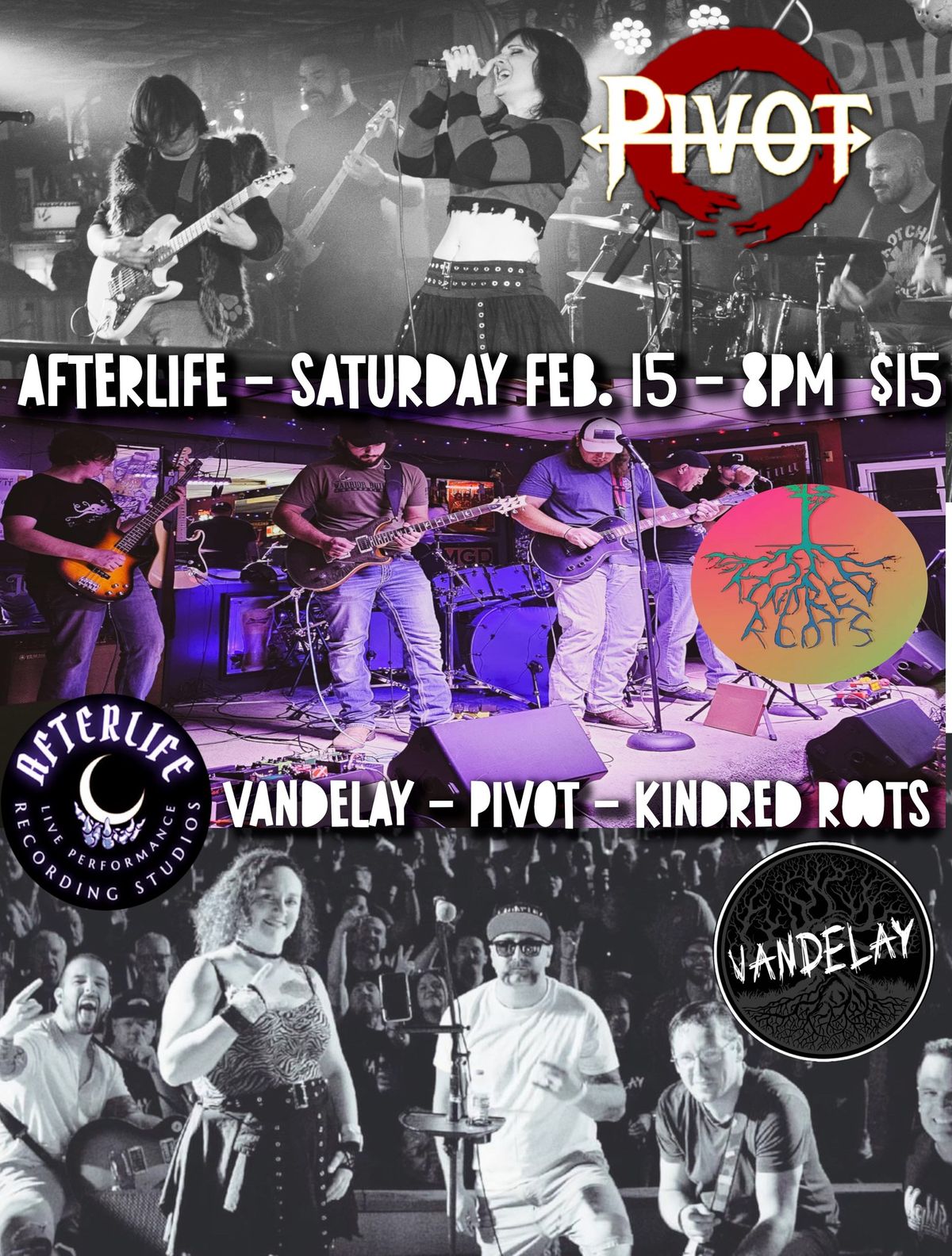 Pivot, Vandelay, & Kindred Roots @ Afterlife