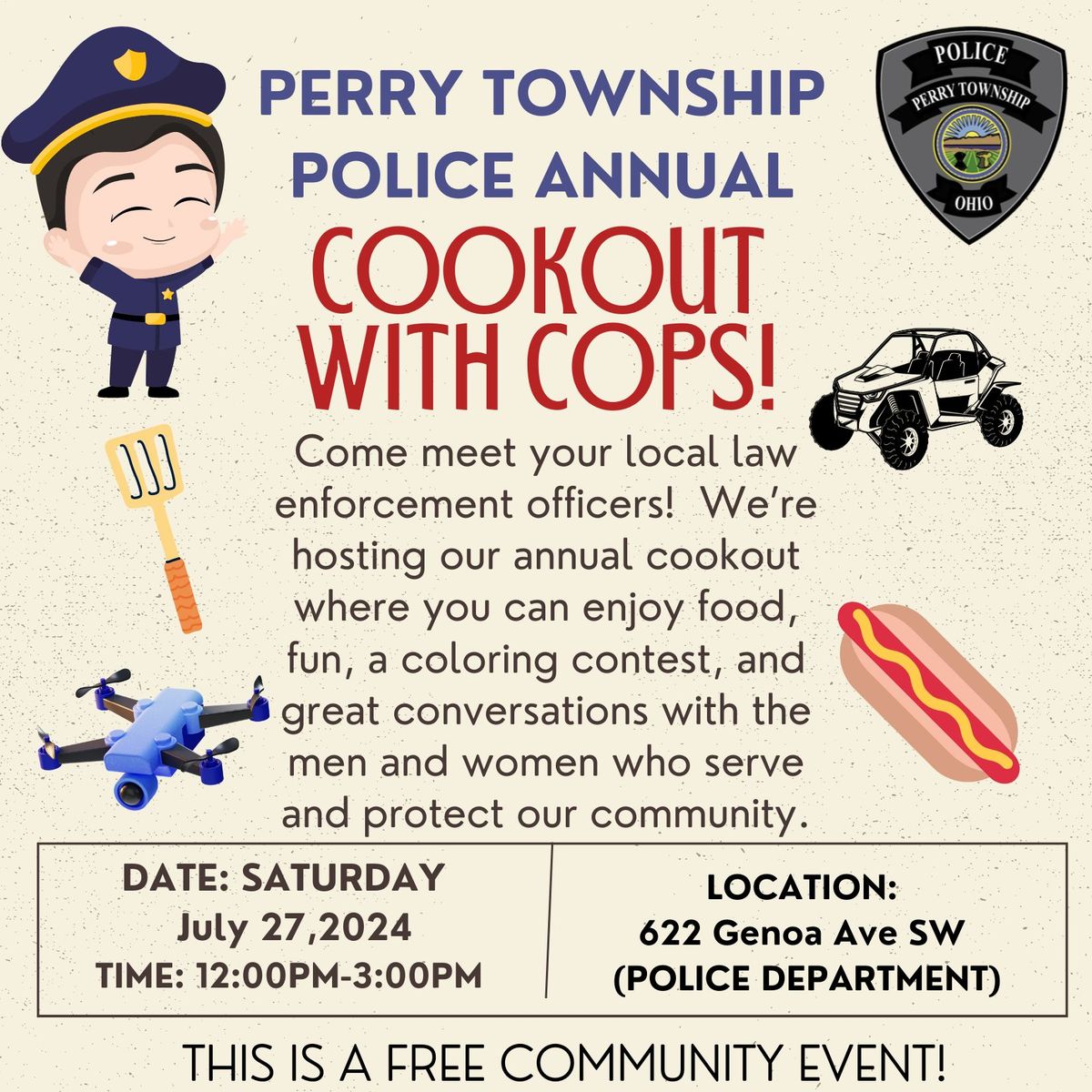 Perry Township Police Annual Cookout With Cops!