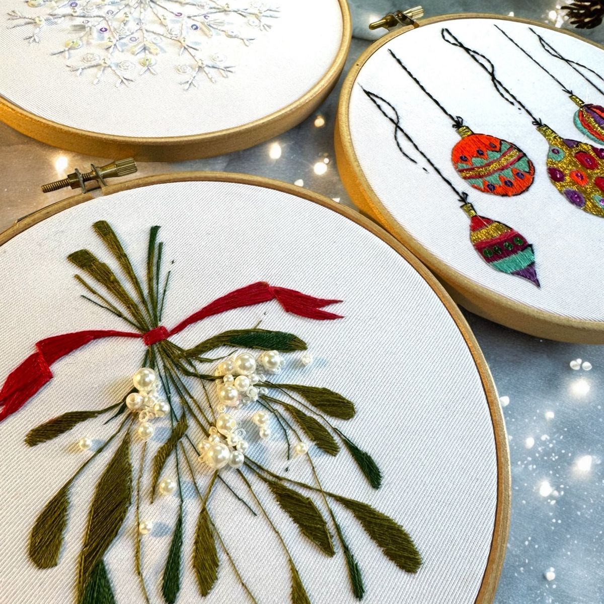 Christmas Embroidery Workshop at The Estadio Lounge, Wembley