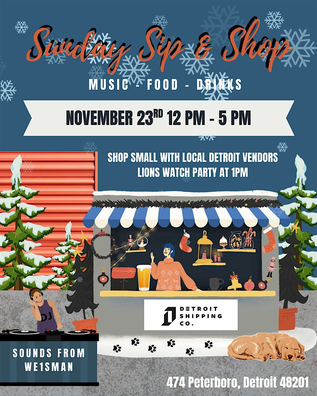 Sunday Sip & Shop at Detroit Shipping Co