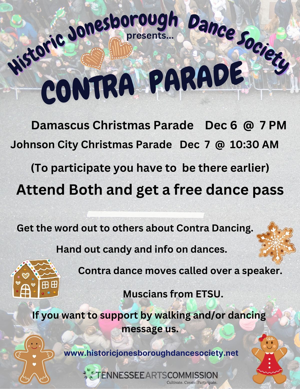 Contra dance\/parade in Johnson City TN & Damascus VA with Historic Jonesborough Dance Society