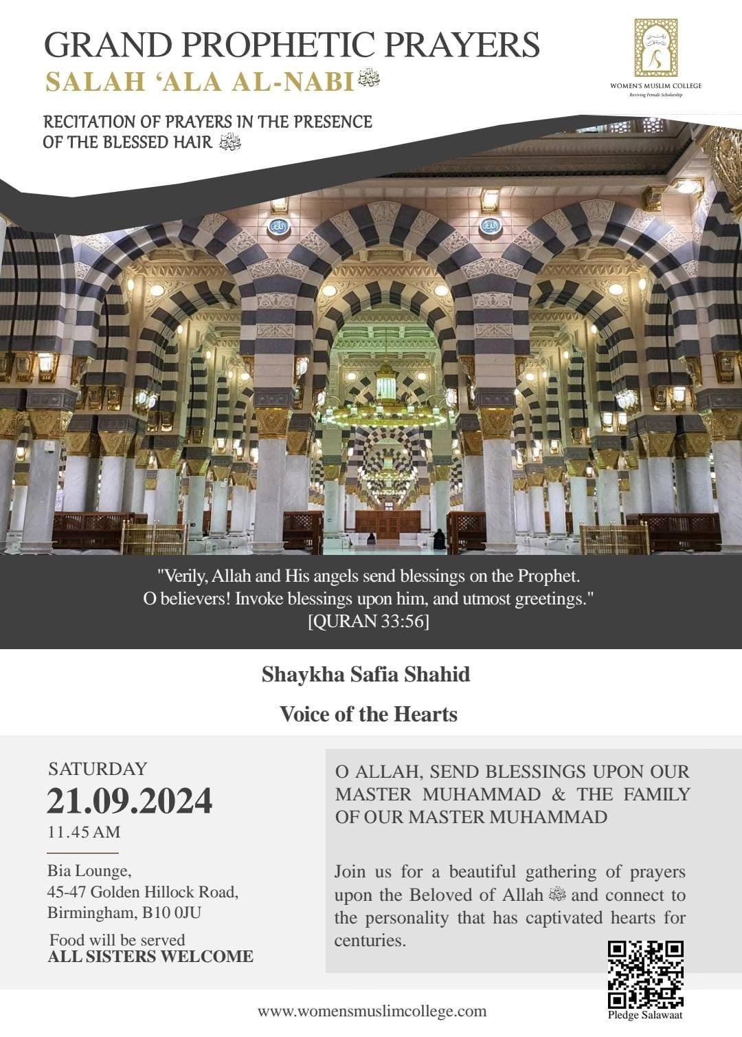 10th Annual Grand Prophetic Prayers (Salah Ala Al-Nabi \ufdfa)