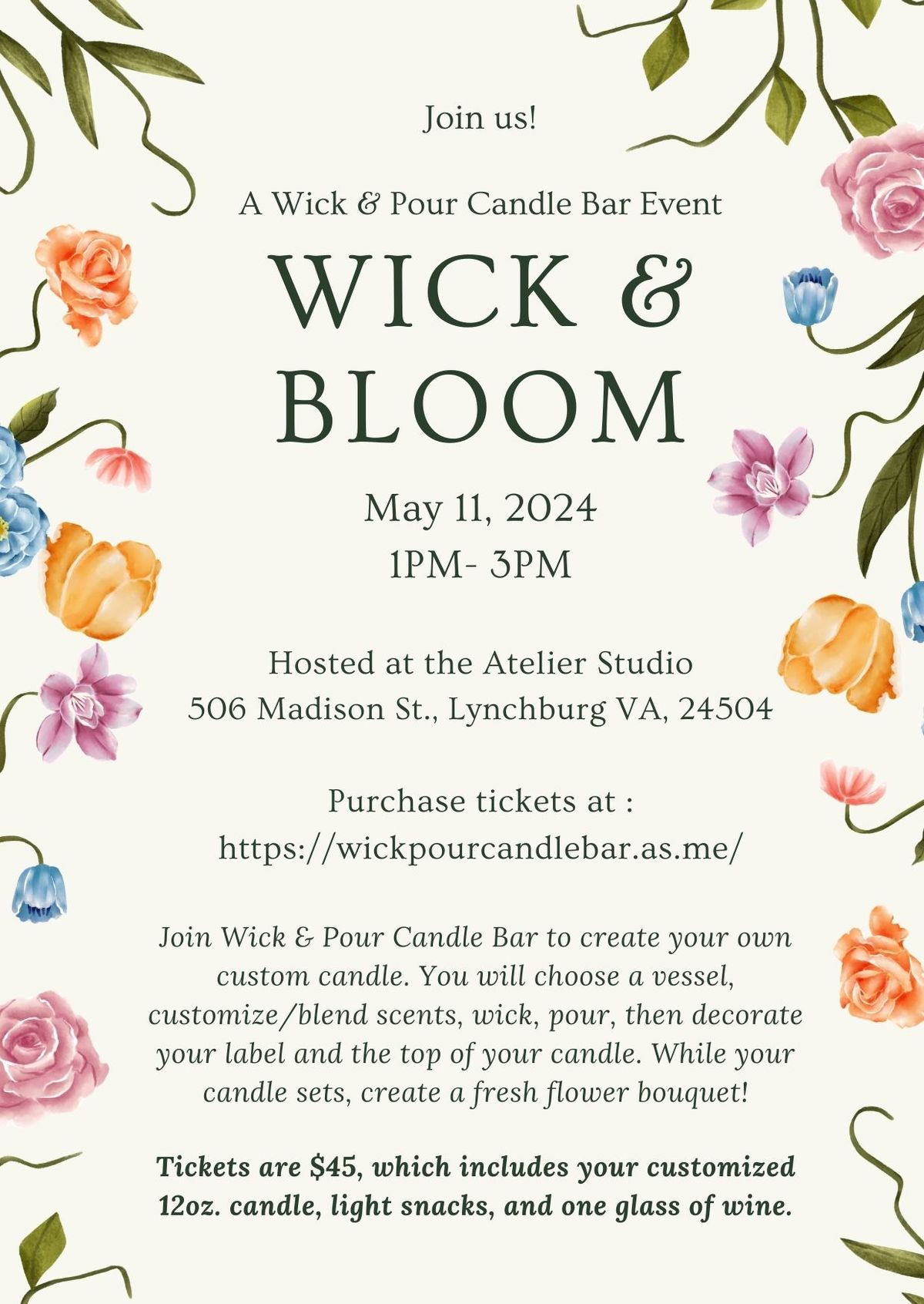 Wick & Bloom Event (Presented by Wick & Pour Candle Bar) 