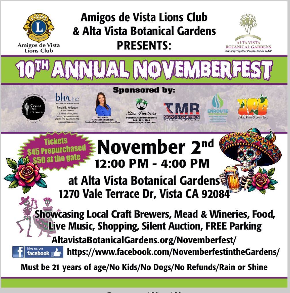 10th Annual Novemberfest in the Gardens 