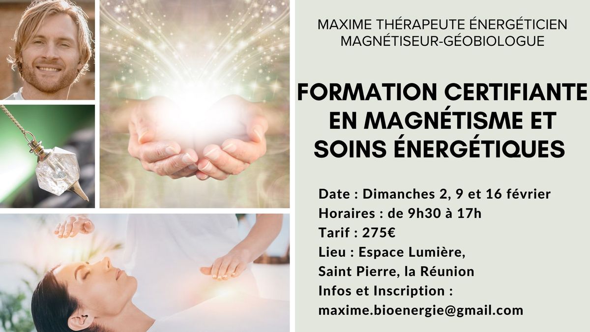 Formation certifiante en Magn\u00e9tisme et Soins \u00e9nerg\u00e9tiques sur 3 journ\u00e9es