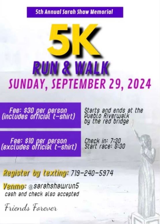 5th Annual Sarah Shaw Memorial 5K Run\/Walk