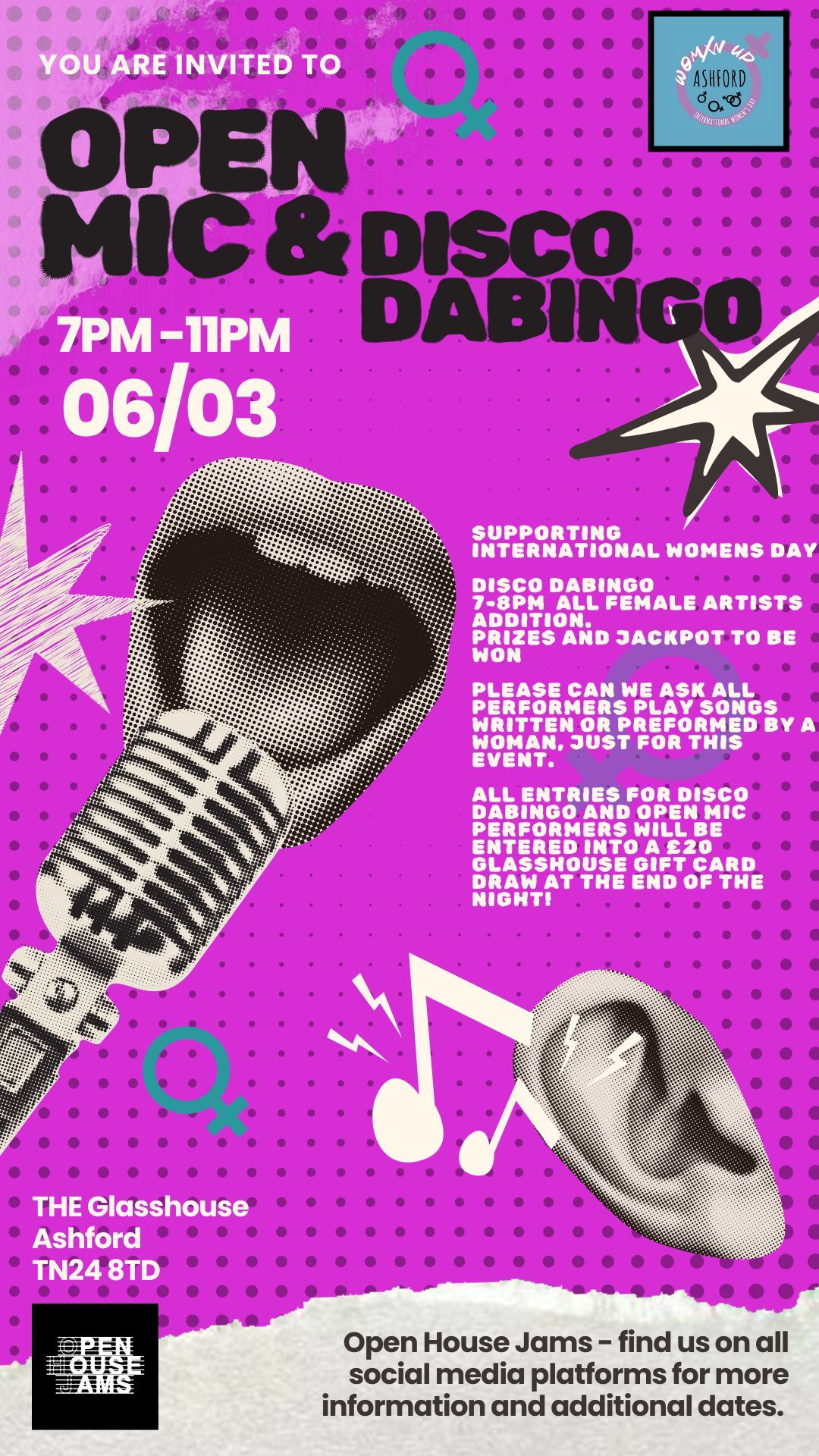 Open Mic and Disco DABingo - international woman's day addition