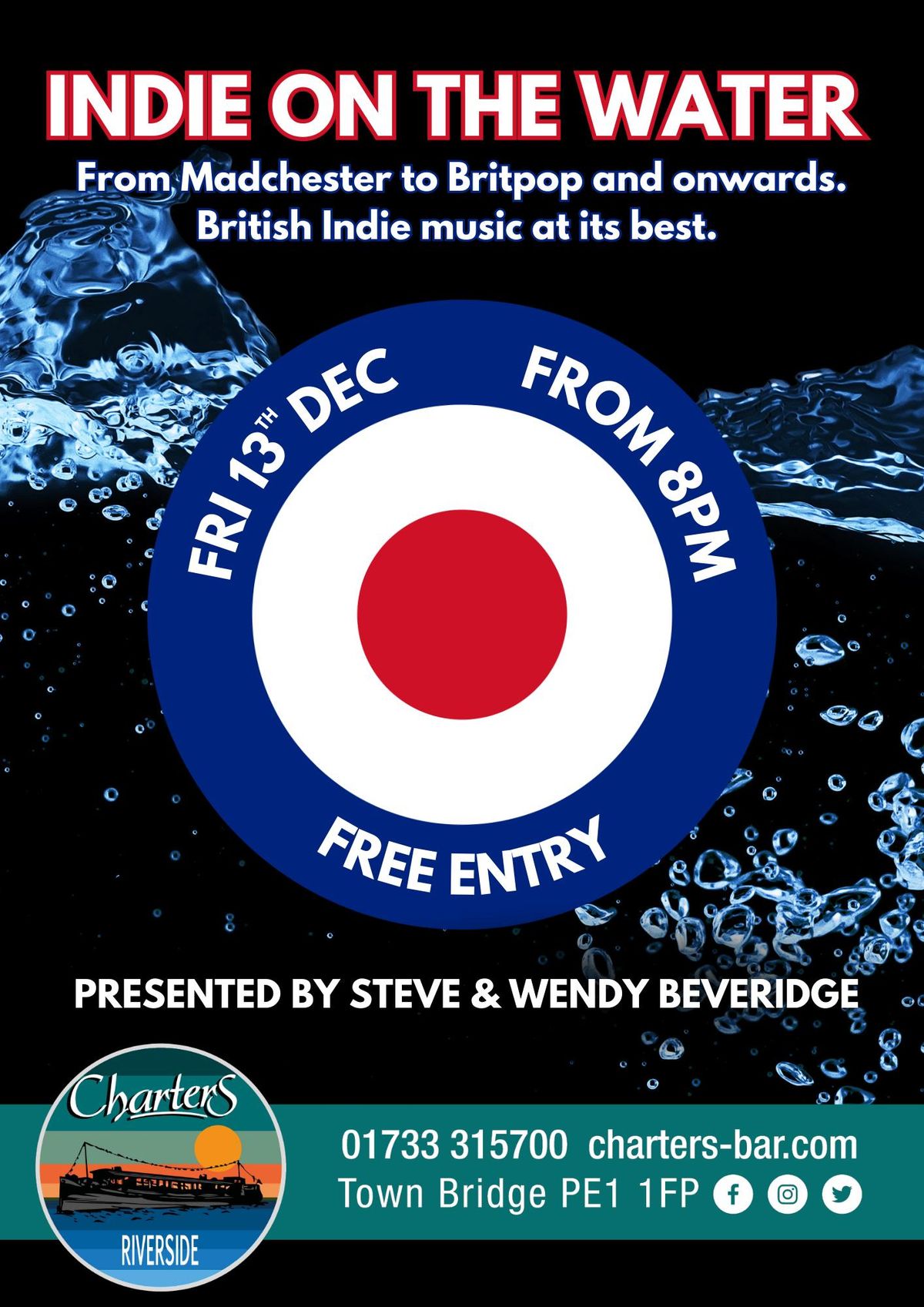 Indie on the water with DJs Steve & Wendy Beveridge 