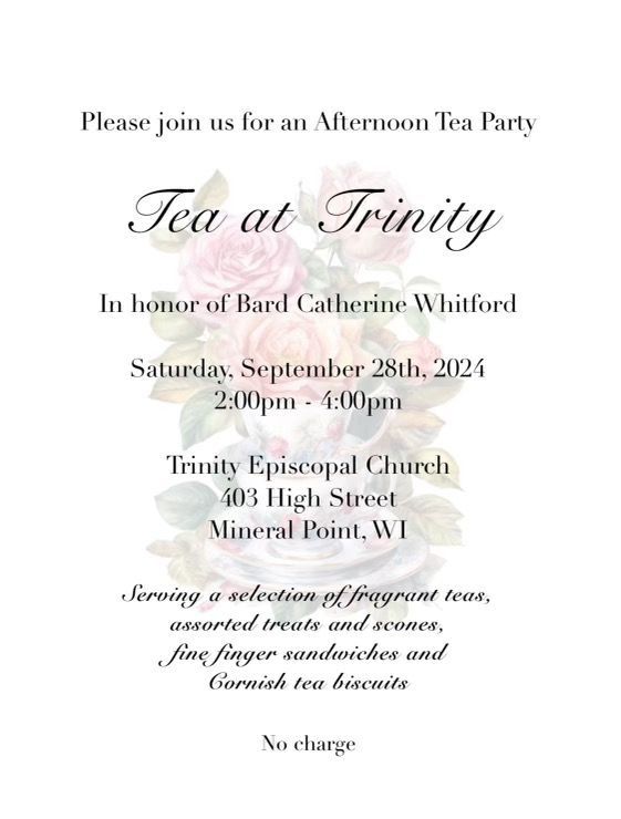 Tea at Trinity in Honor of Bard Catherine Whitford 