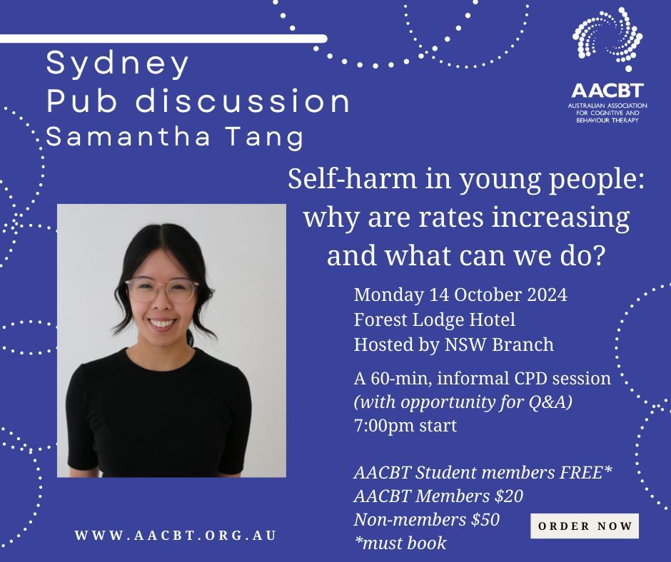 Sydney pub discussion - Samantha Tang - self-harm in young people