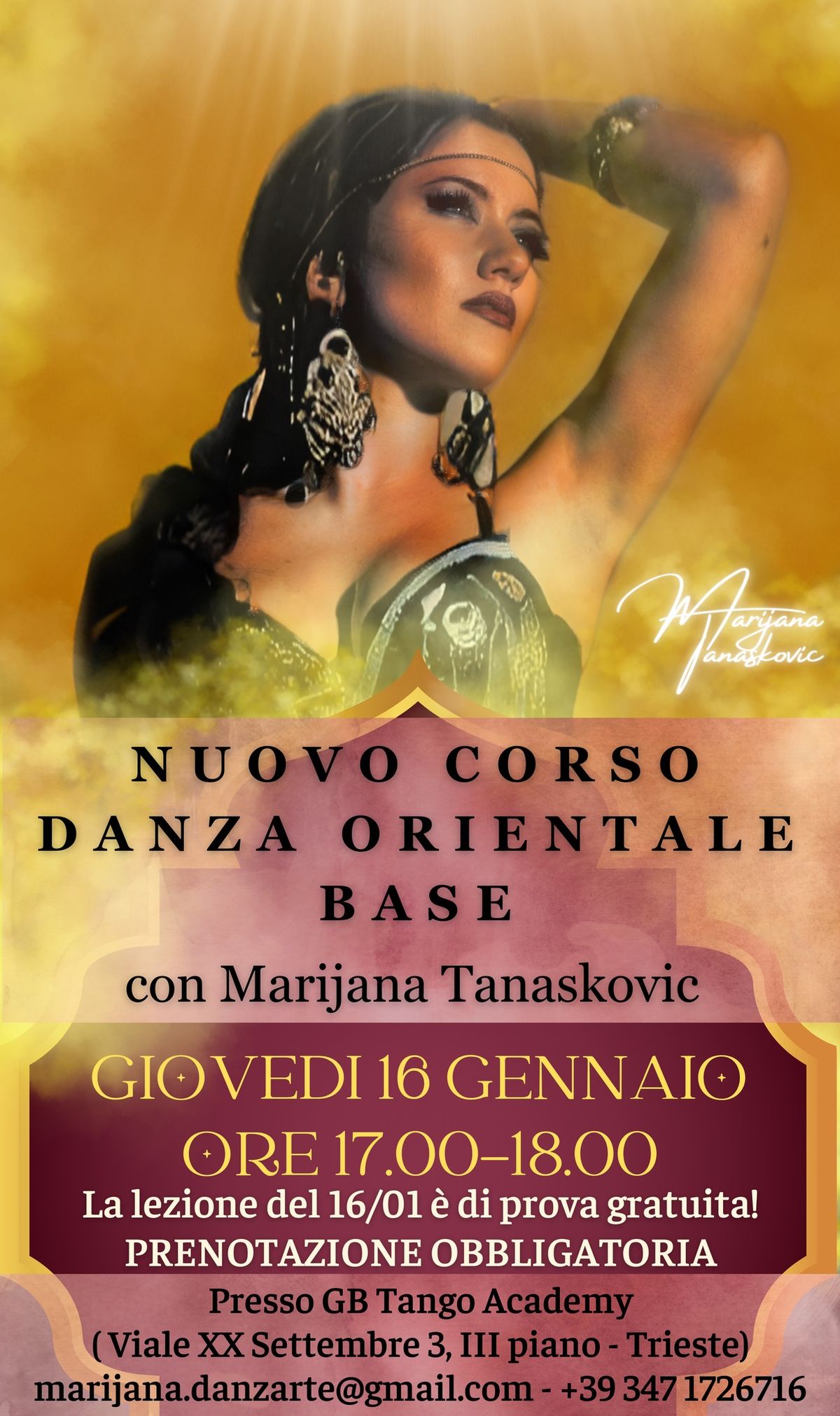 NUOVO CORSO DI DANZA ORIENTALE BASE nel centro di Trieste!