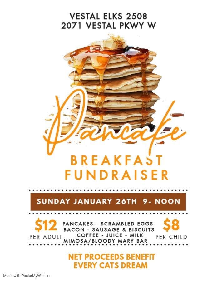 Pancake Breakfast Fundraiser - Benefits Every Cats Dream