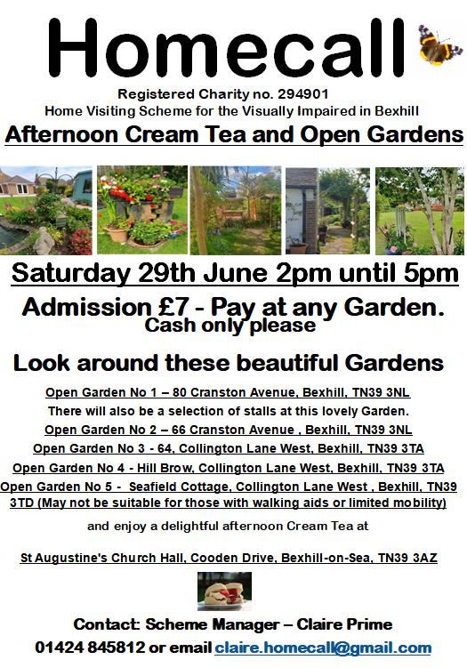Homecall Afternoon Cream Tea and Open Gardens 