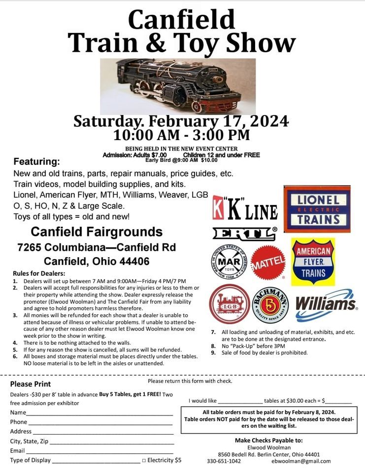 Canfield Train and Toy Show , Canfield Fairgrounds, 17 February 2024