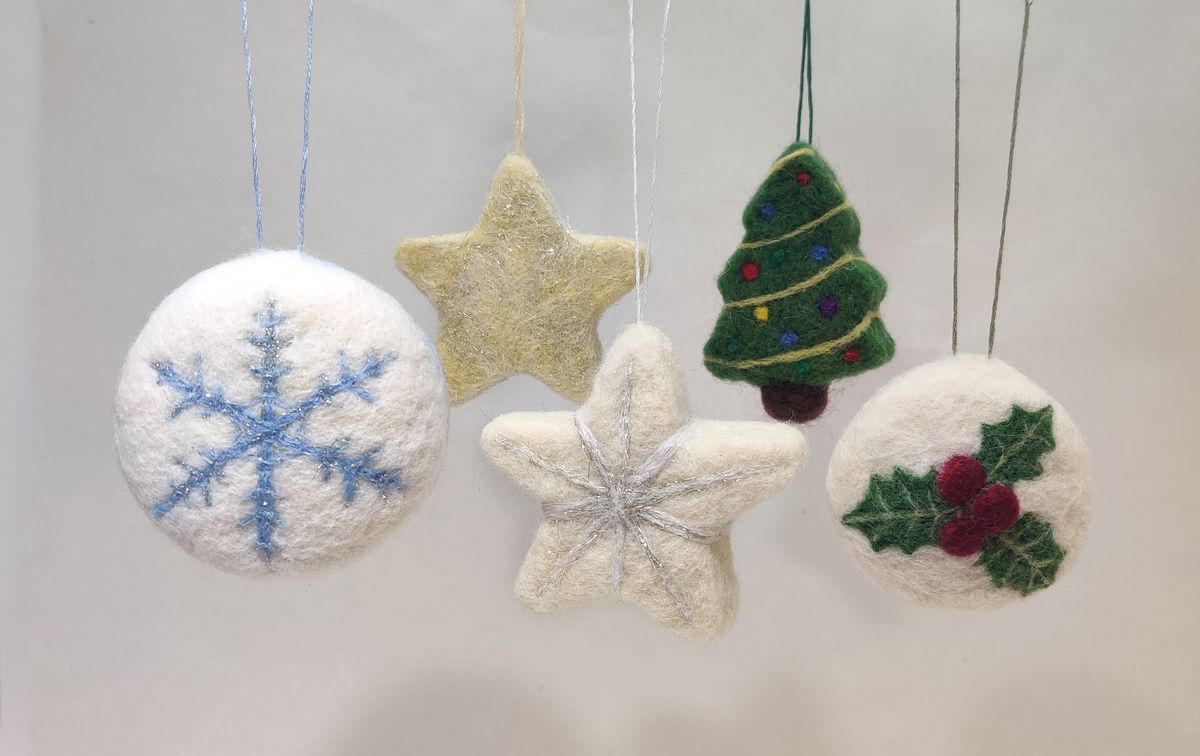 Needle-Felted Holiday Ornaments