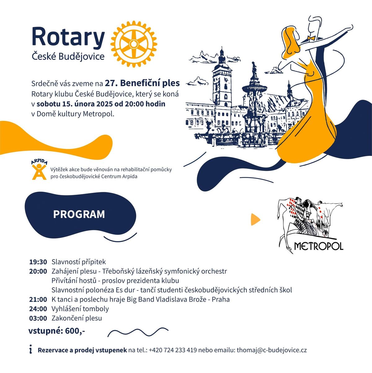 27. Benefi\u010dn\u00ed ples Rotary klubu \u010cesk\u00e9 Bud\u011bjovice