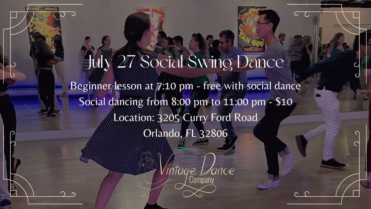 July 27 Social Swing Dance 