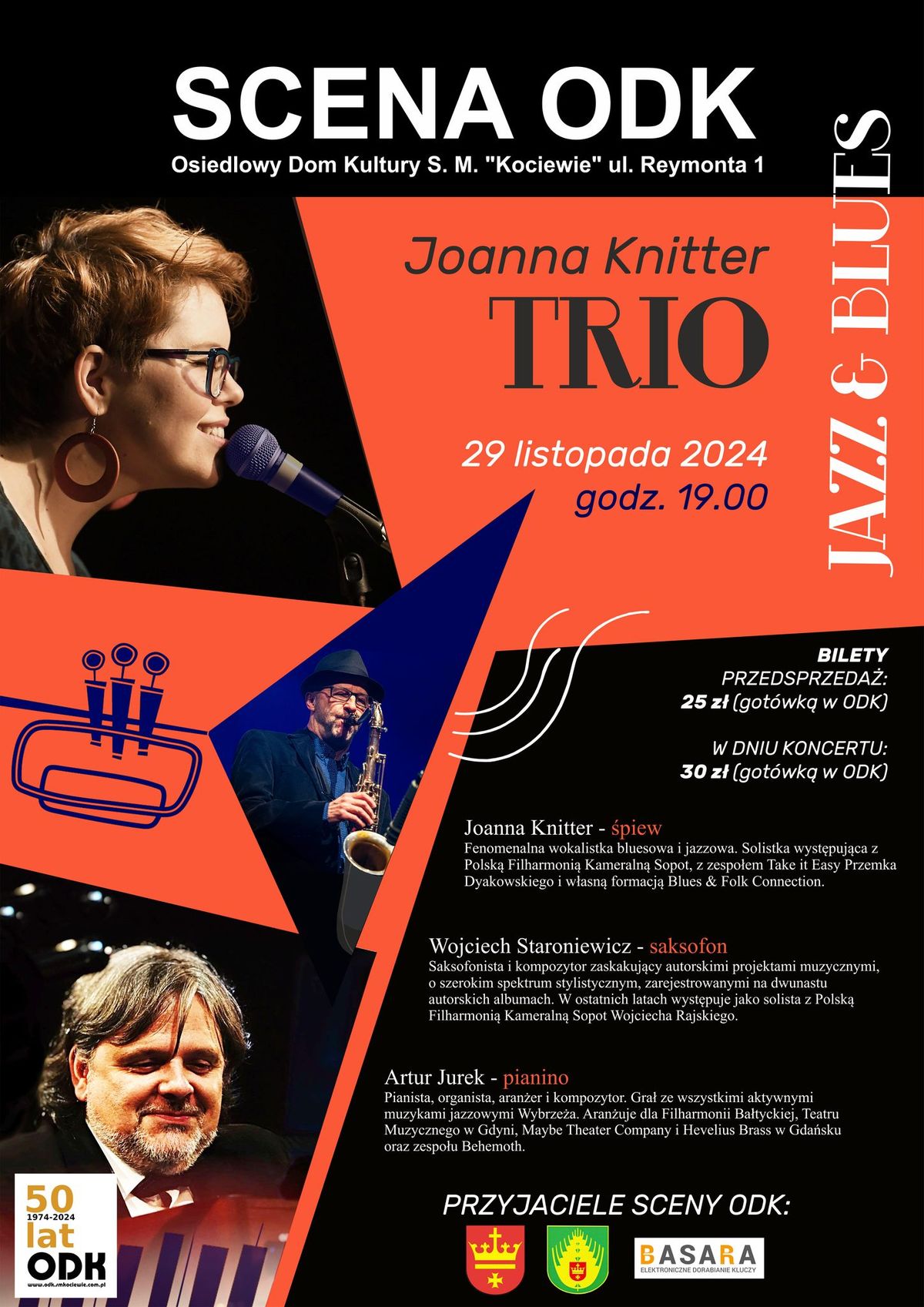 JAZZ & BLUES "Joanna Knitter TRIO" \/ Wojciech Staroniewicz, Artur Jurek \/ SCENA ODK