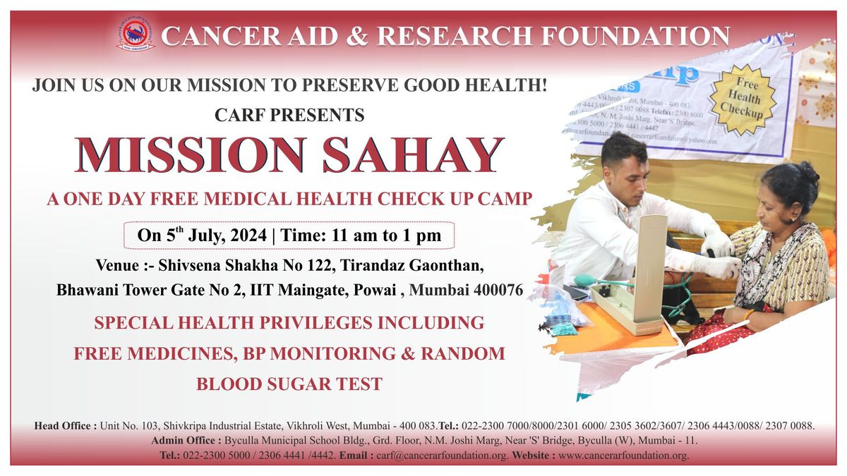 CARF : Mission Sahay - Free Medical Health Check-up Camp  