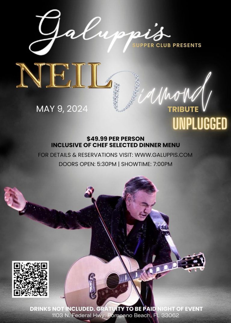 Neil Diamond Tribute Dinner Show on The Deck @ Galuppi's Thurs. May 9 SOLD OUT!