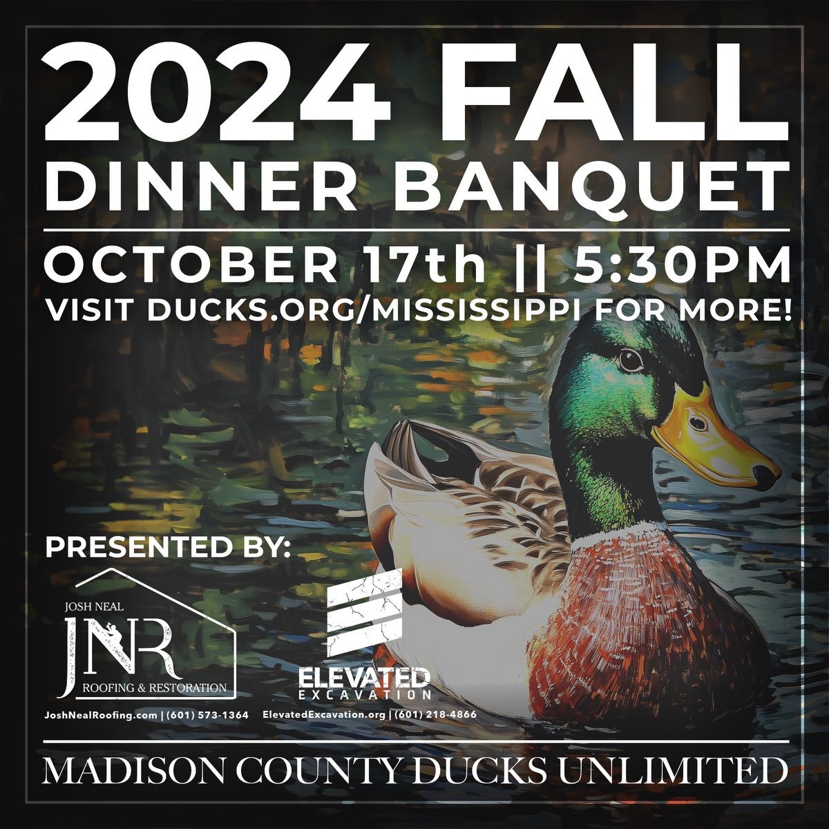 Madison County Ducks Unlimited 2024 Fall Banquet - Presented By Josh Neal Roofing and Restoration