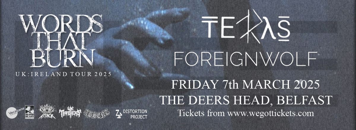 Words That Burn + Teras + Foreignwolf. Friday 7th March, The Deers Head