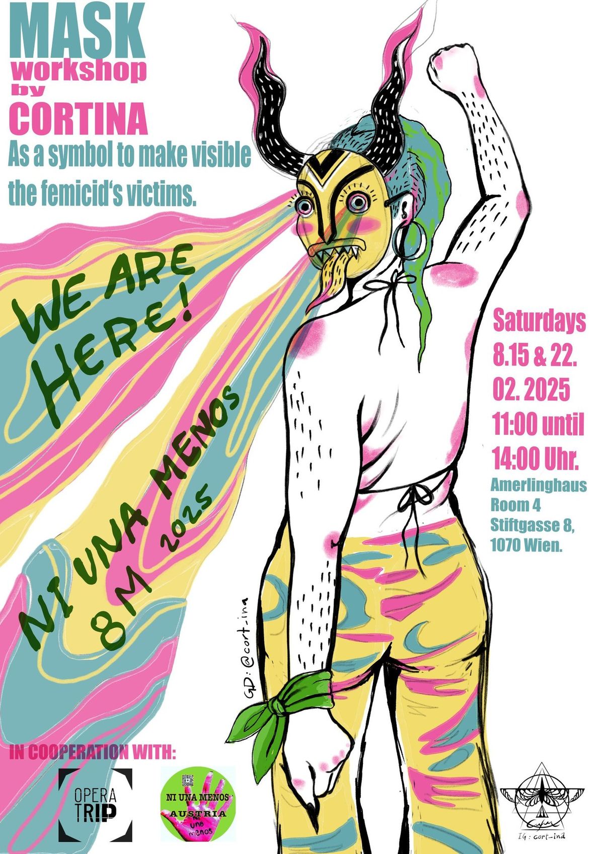 Masks Workshop: We are here. Ni Una Menos