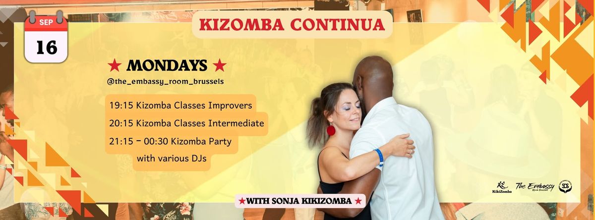 Kizomba Continua - Monday Party, Improvers & Inter Class - Autumn Series