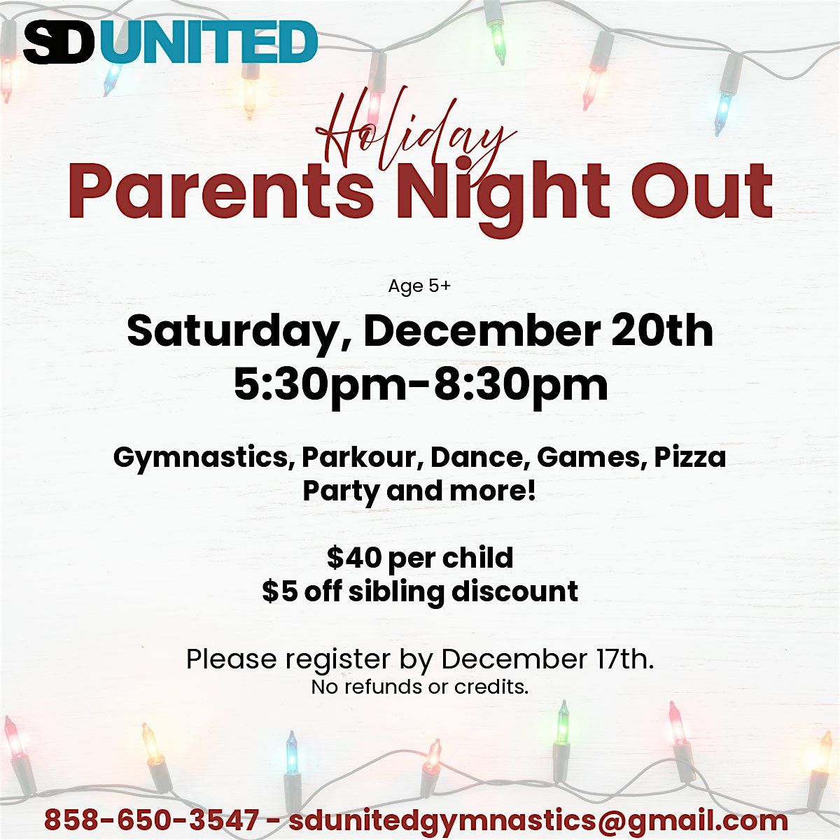 Parent's Night Out: Gymnastics, Dance and Parkour