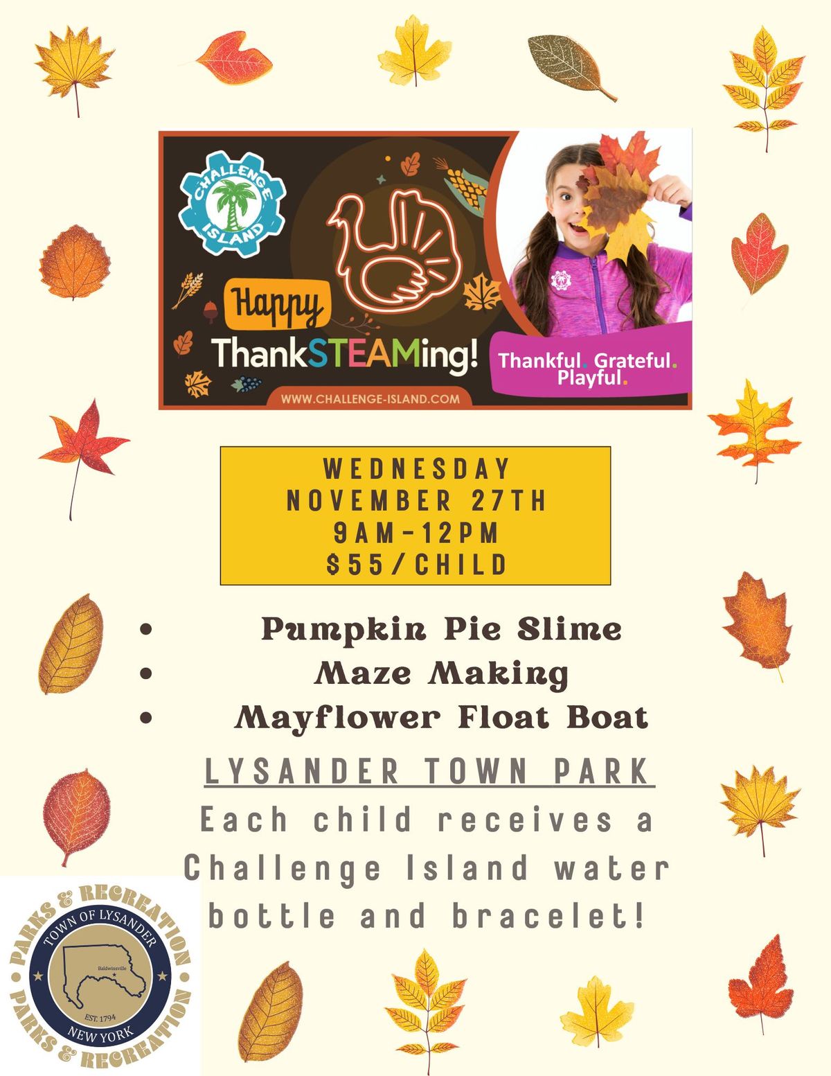 Challenge Island Thanksgiving Mini Camp