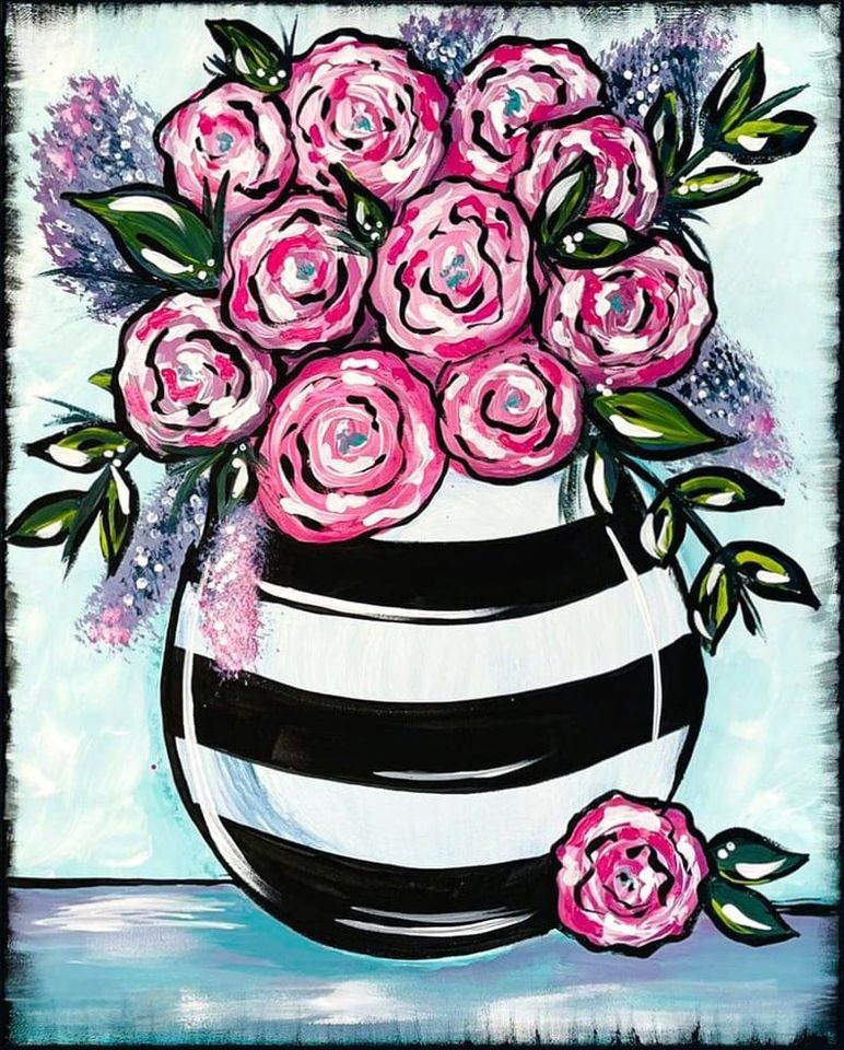 Paint & Sip at Lighthouse Coffee & Wine - Blooms 