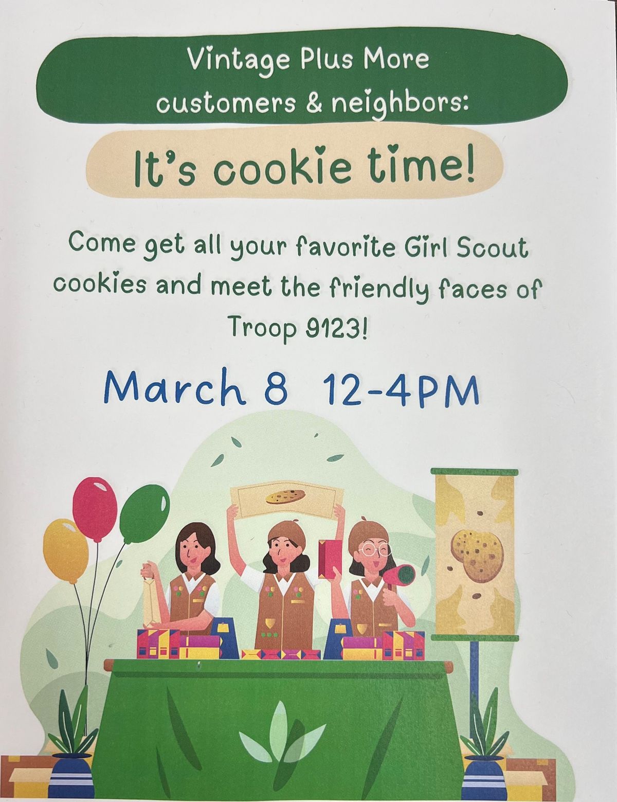 Girl Scout cookie pop up