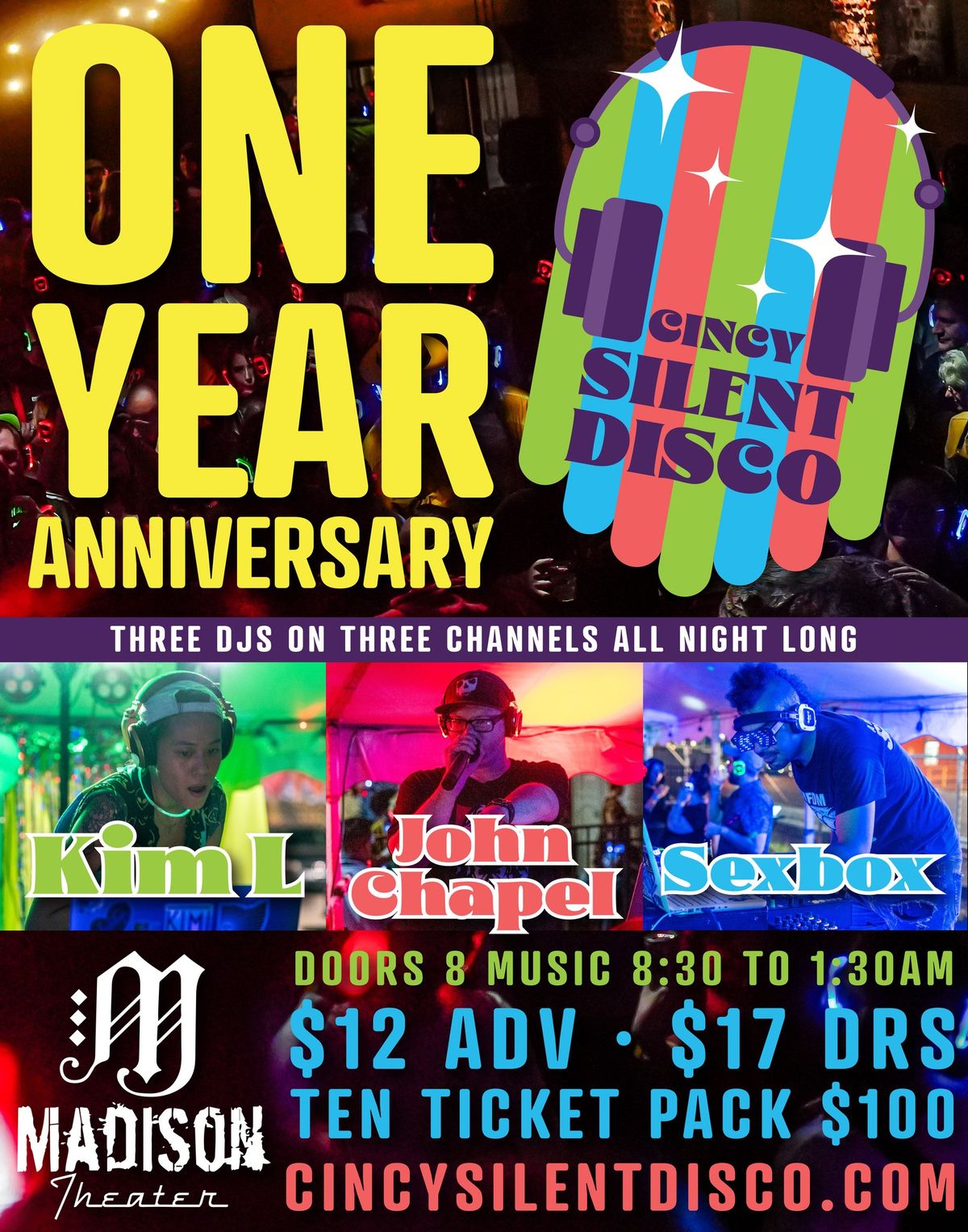 Cincy Silent Disco - One Year Anniversary - Madison Theater - April 26th