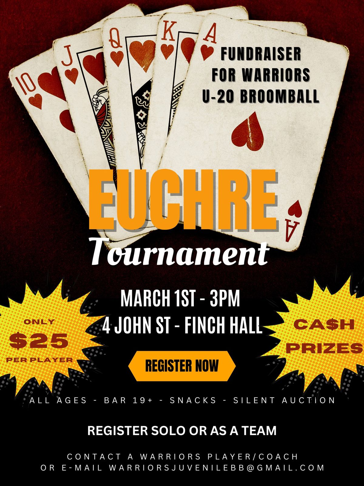 Euchre Tournament at the Finch Arena