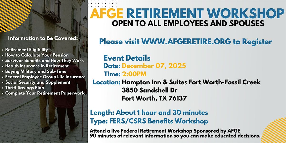 FERS\/CSRS Benefits Workshop Fort Worth - 12\/07\/25