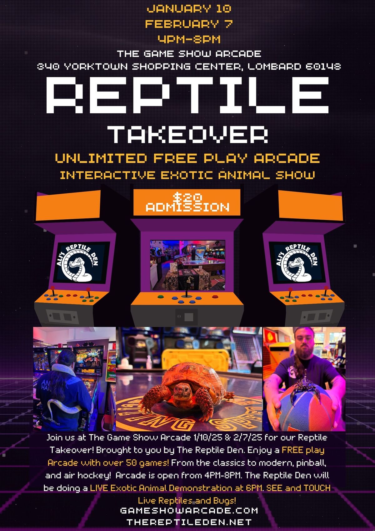 Reptile Takeover! The Game Show Arcade Lombard