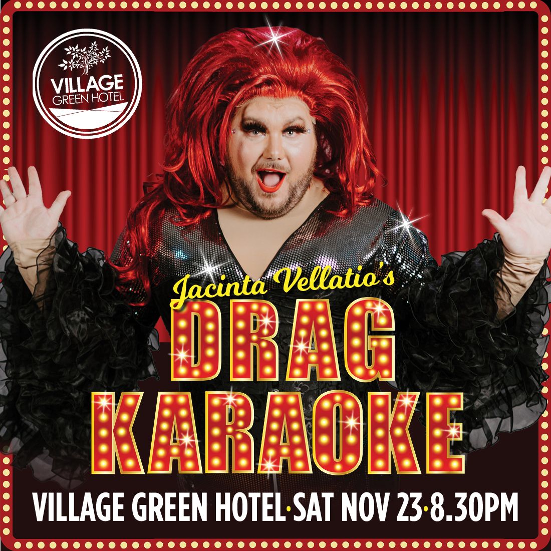 Drag Karaoke with Jacinta Vellatio's