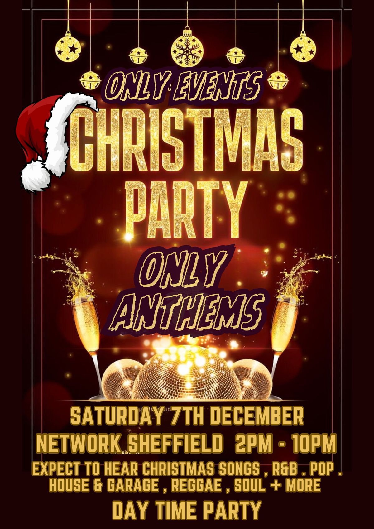 Only Anthems Christmas Party Saturday 7th December at NETWORK SHEFFIELD