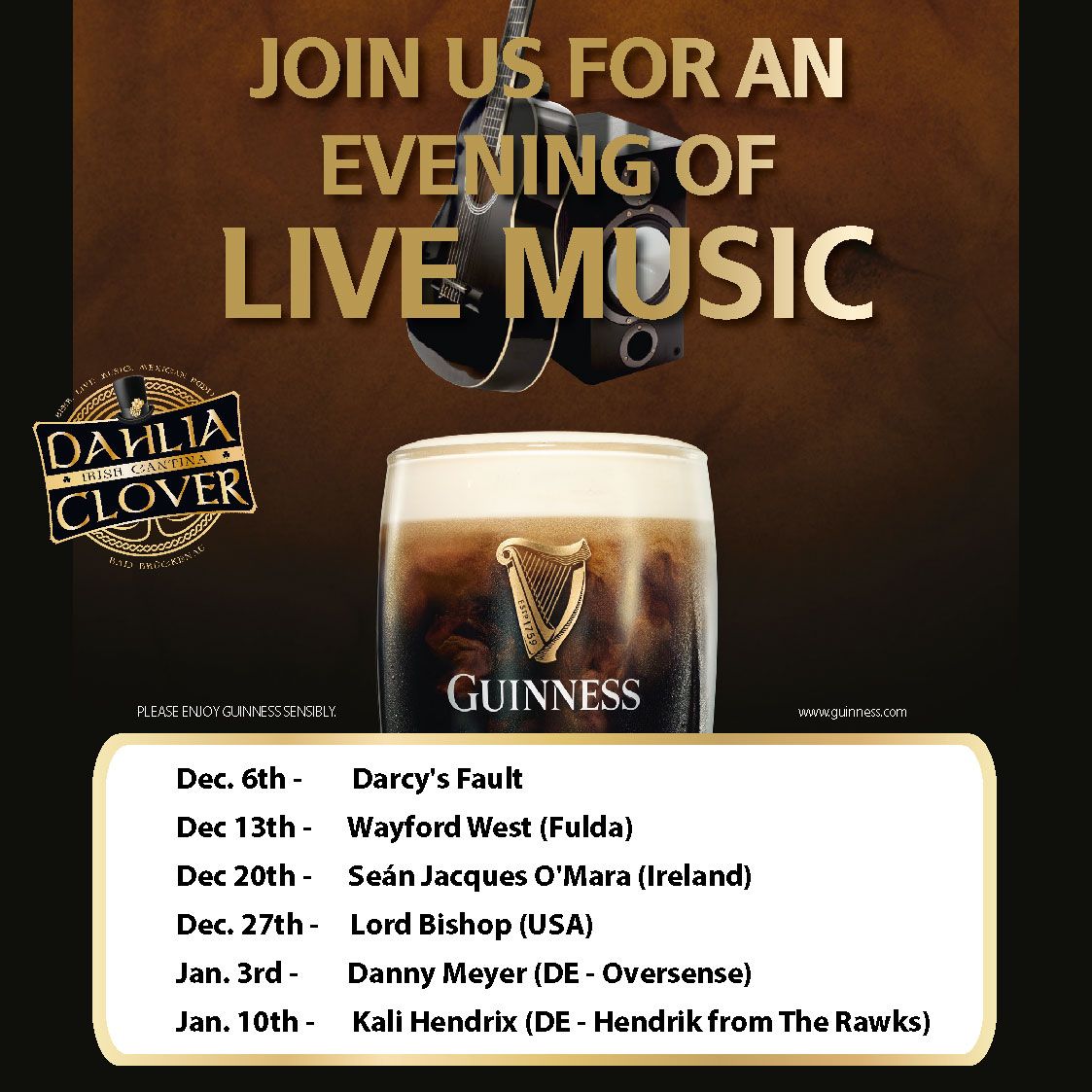 St Patrick's Day - Live music at Dahlia & Clover