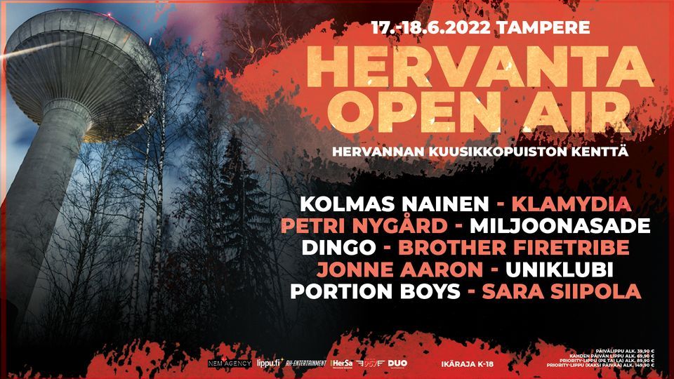 Hervanta Open Air, .2022, Tampere, Kuusikkopuiston Kenttä, Tampere,  17 June to 18 June