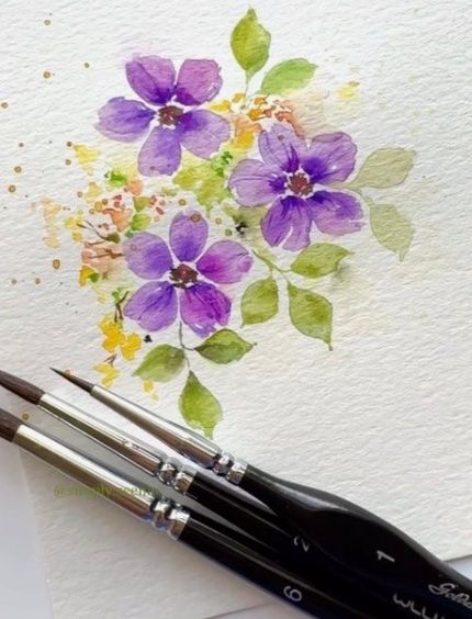 Floral watercolor painting class