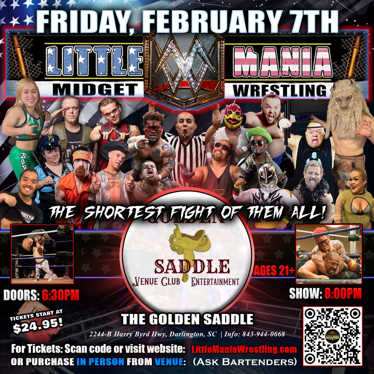 Darlington, SC - Midget Wrestling All * Stars @ Golden Saddle "The Shortest Fight of Them All!"