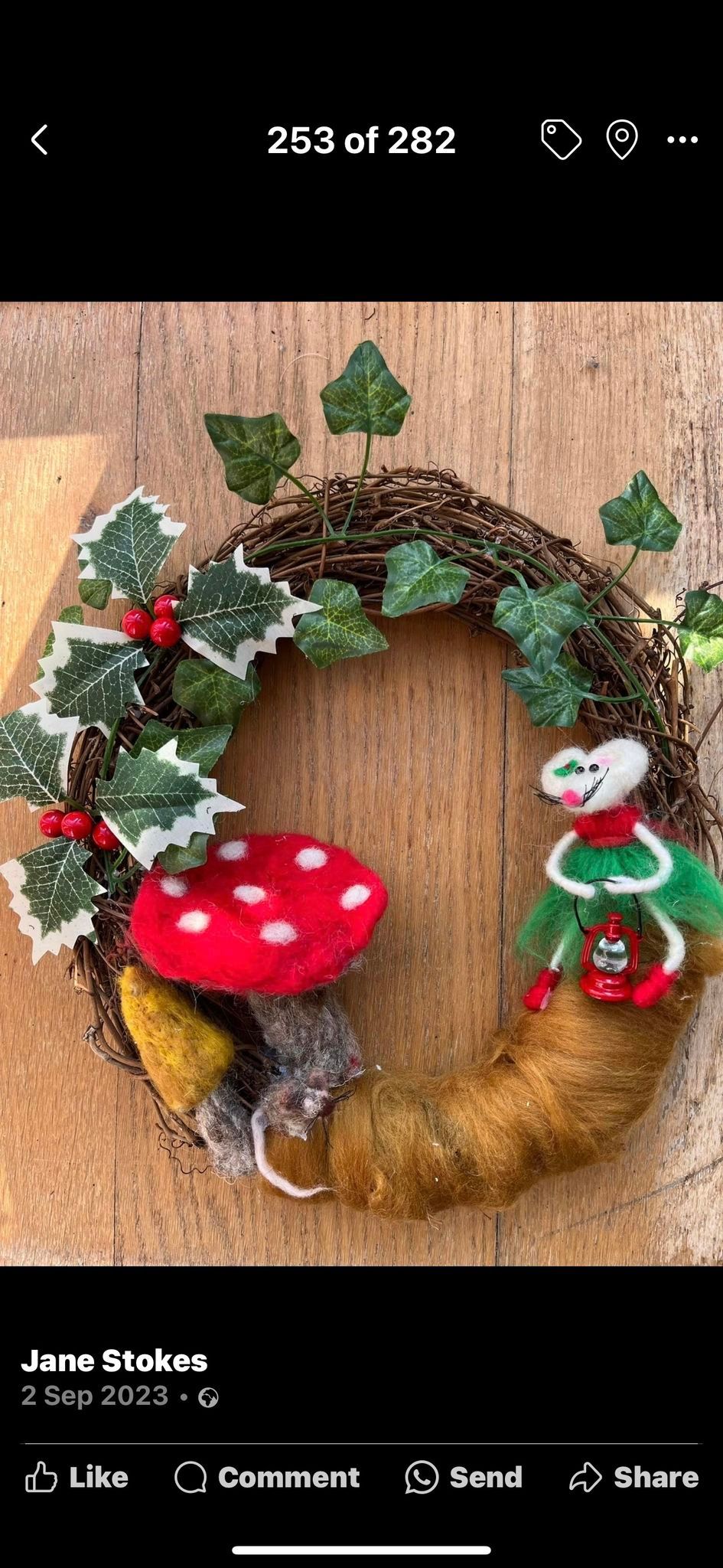 X mas wreaths workshop  \u00a325 by felting fairyland at the grand junction arms 7-10 pm fully booked 